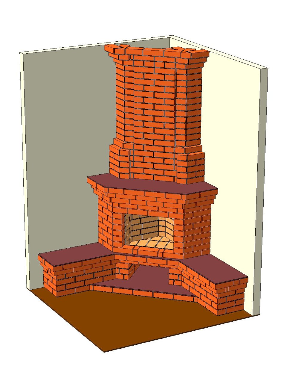 Угловые барбекю из кирпича