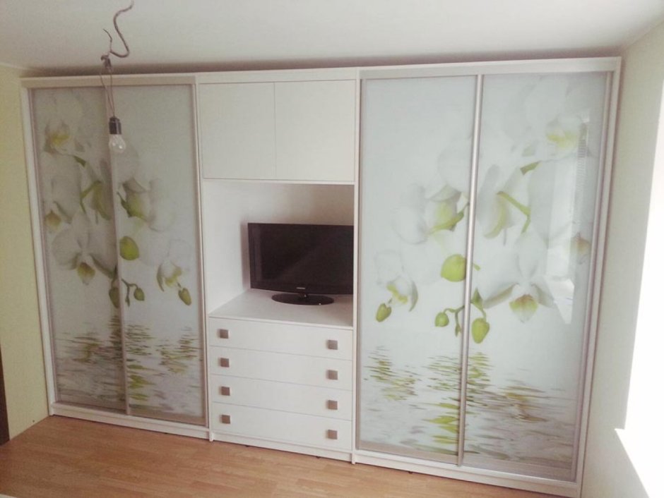 Шкаф купе с нишей под телевизор