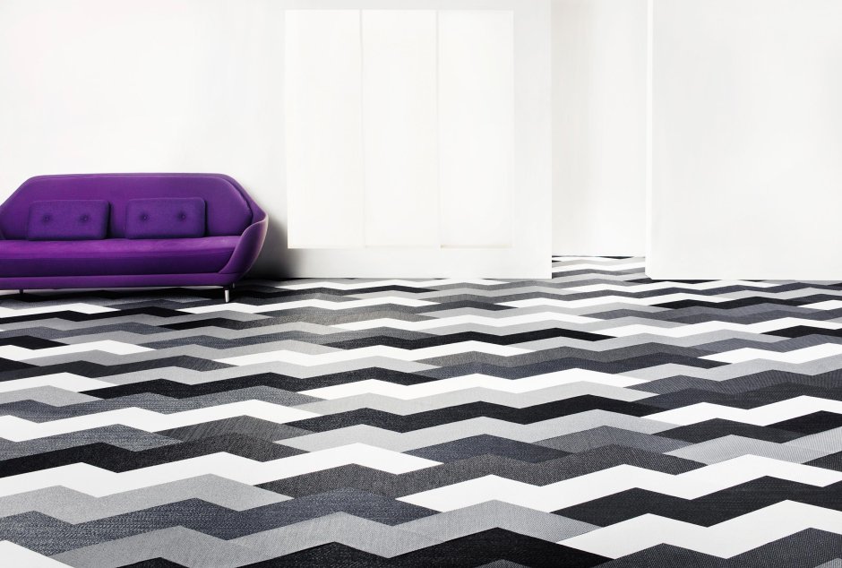 Плитка ПВХ черно белая