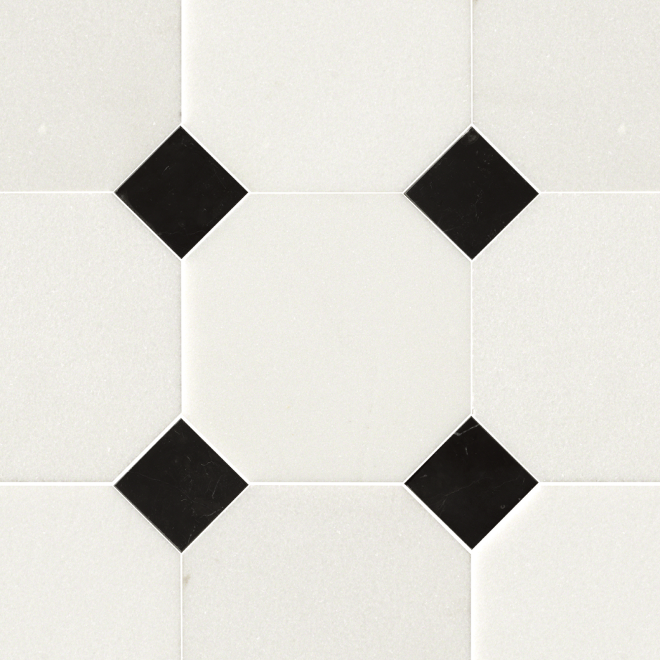 Кер. Мозаика Octagon big White/Black Matt (gtpl61466/cla006) 300х300х6