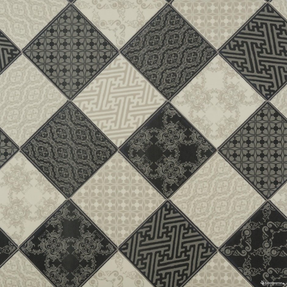 Черно белая плитка на пол