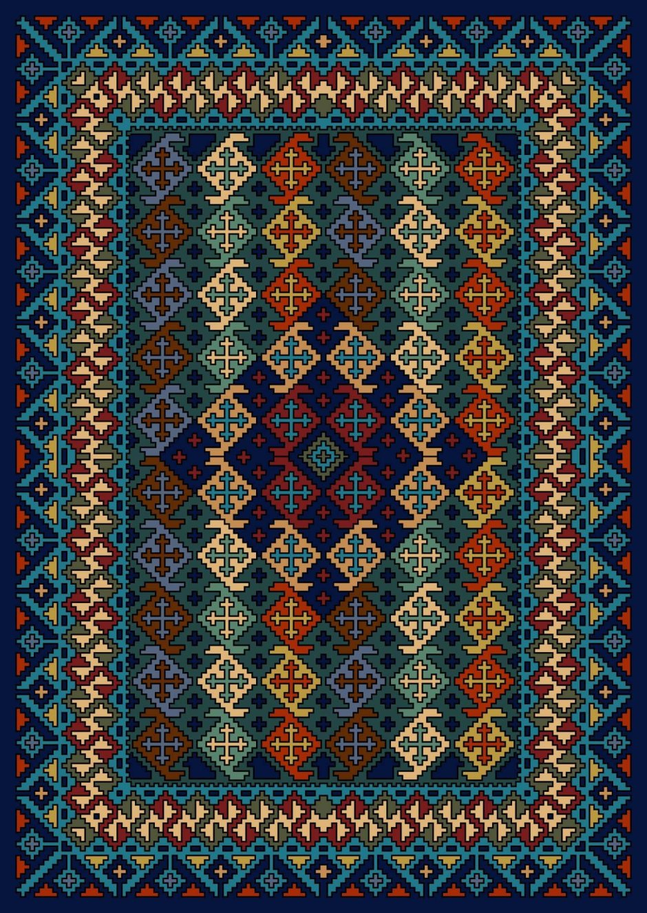 Туркменский ковер орнамент