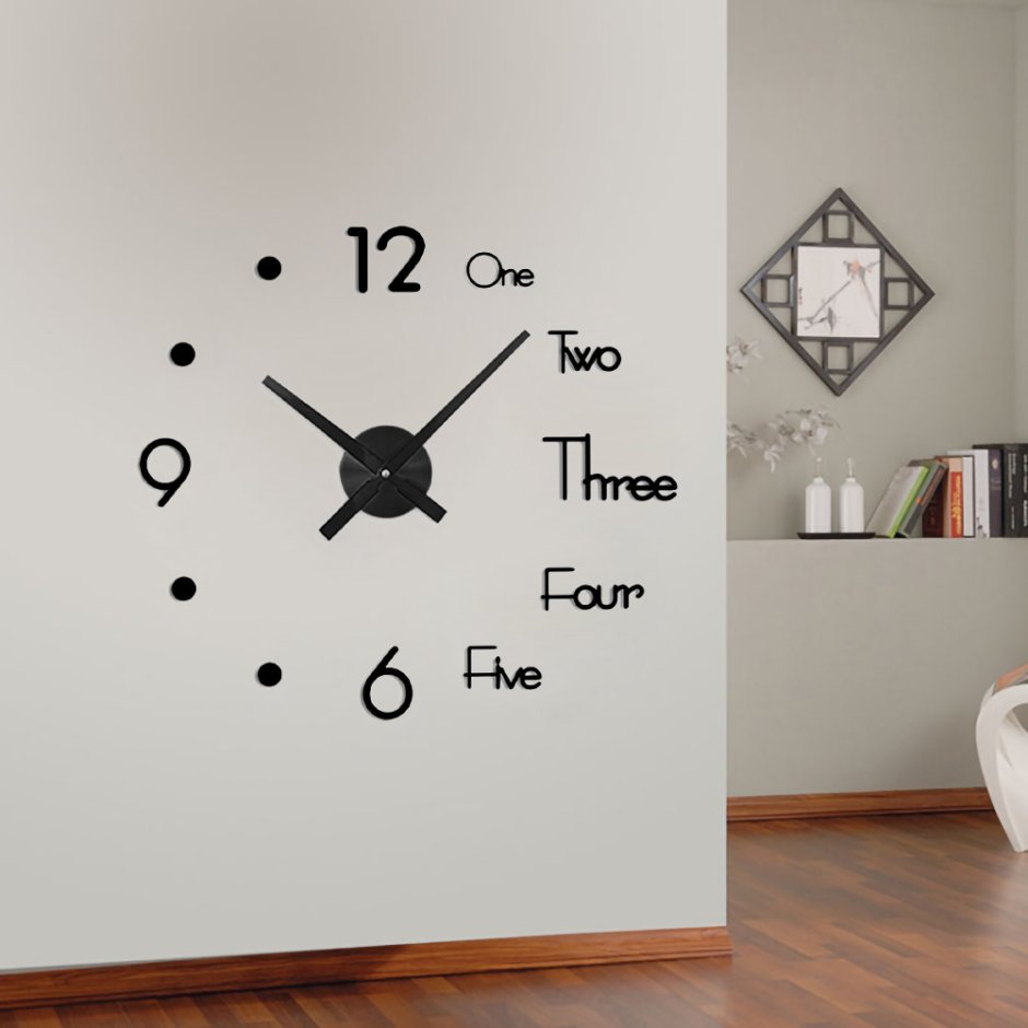 Бескаркасные часы на стену