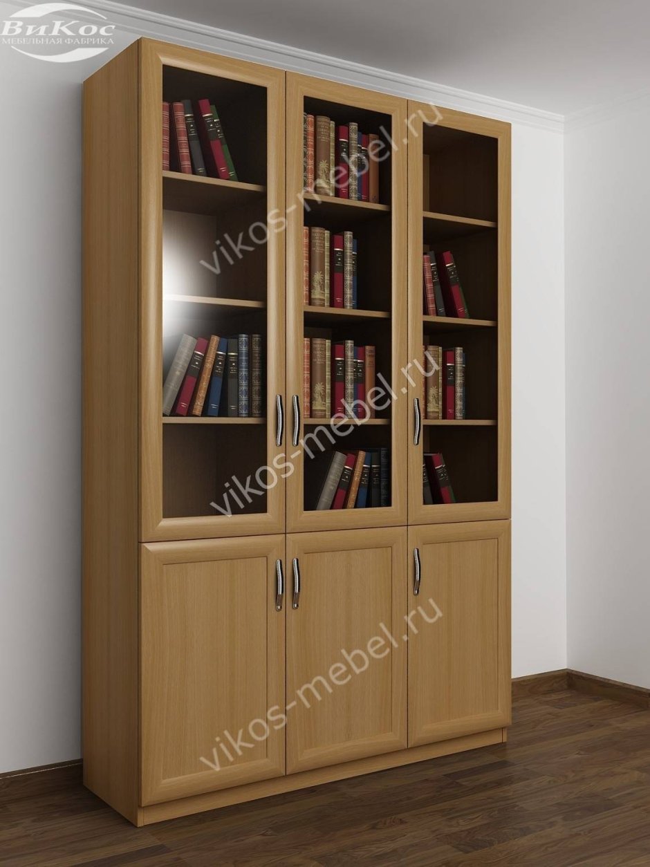 Книжный шкаф со стеклянными дверцами Шатура