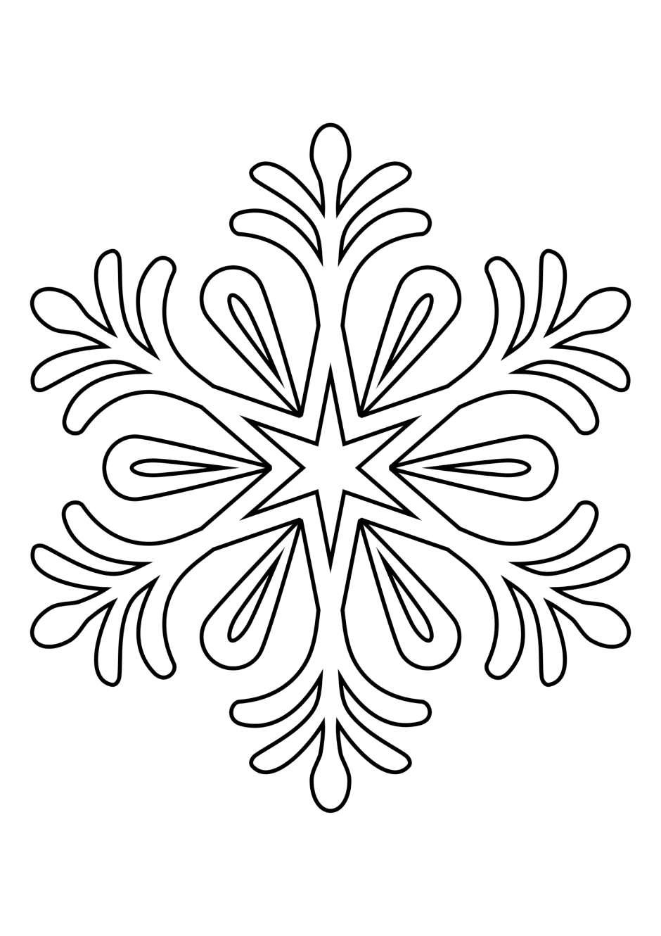 Снежинка раскраска