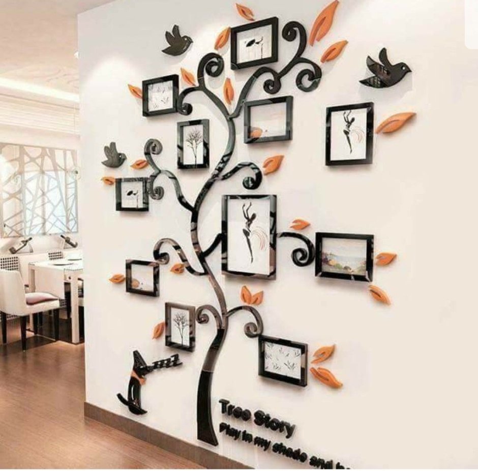 Декоративное дерево с фоторамками на стену