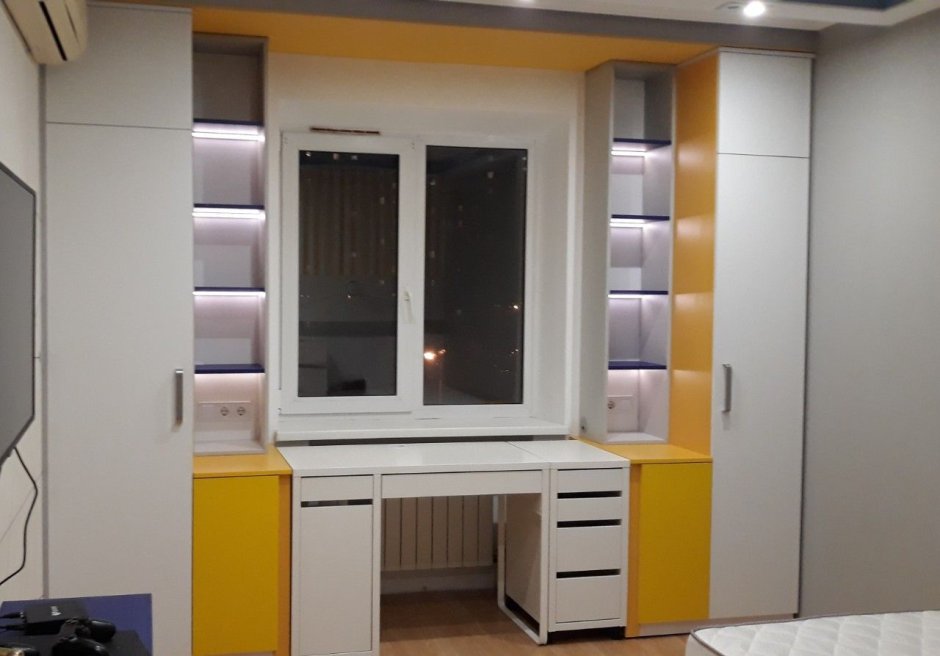 Шкаф вокруг окна икеа