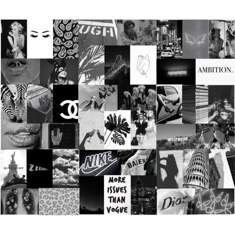 Черно белый коллаж