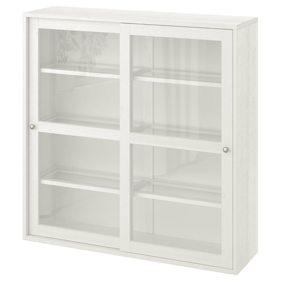 Хавста шкаф-витрина, белый, 121x35x123 см