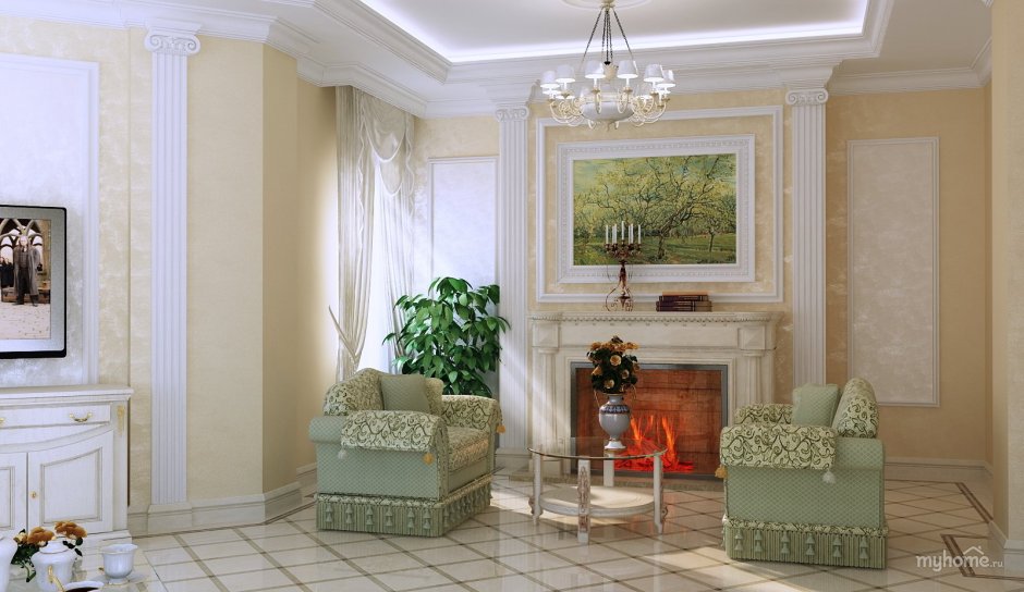 Полуколонны в интерьере