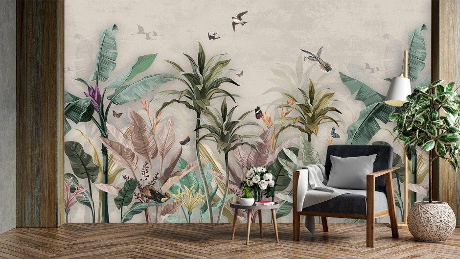 Alfresco Palm Leaf Wallpaper White Green Jungle Tropical 2744-24136