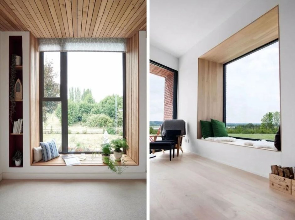 Окна под дерево в интерьере