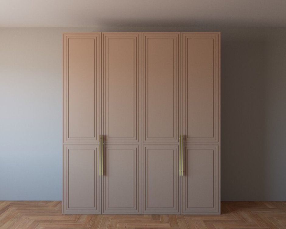 Четырёхдверный шкаф с распашными дверями описание