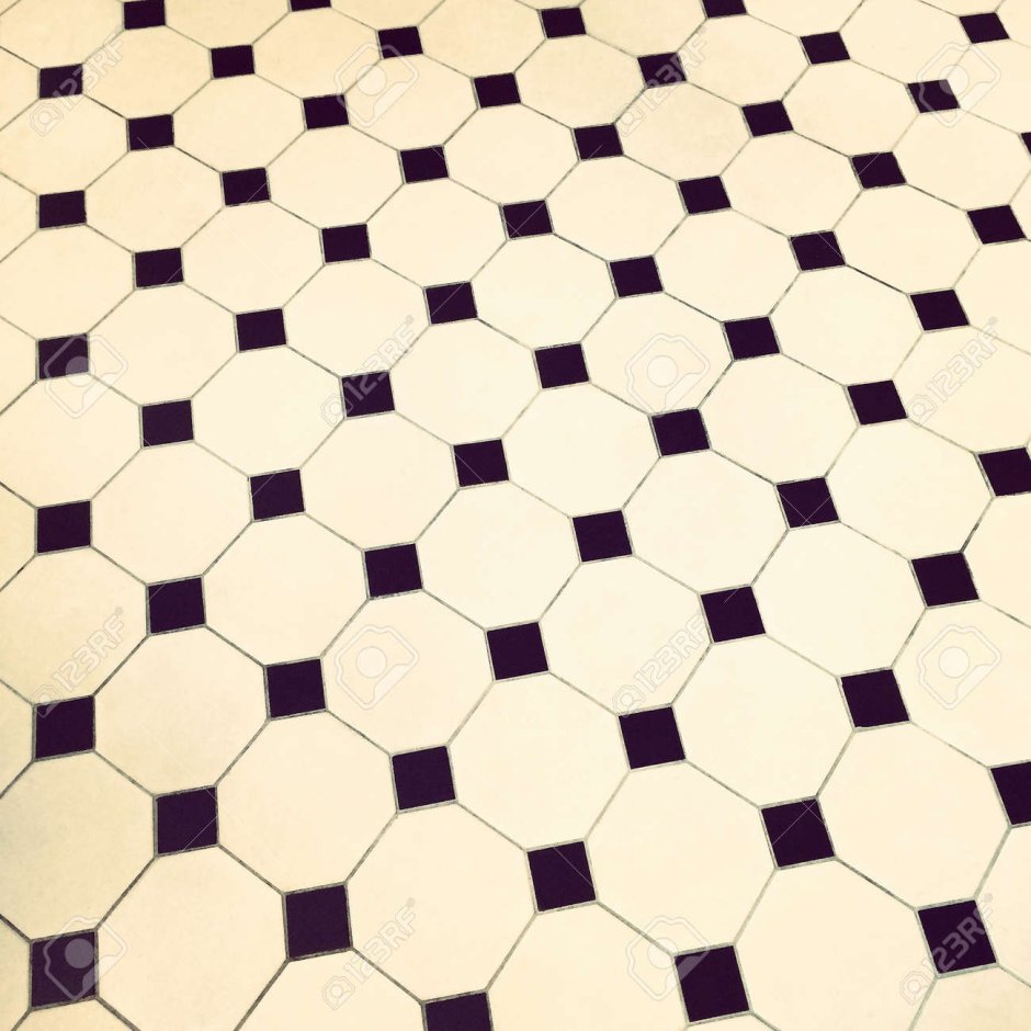 Линолеум белый с черными квадратиками