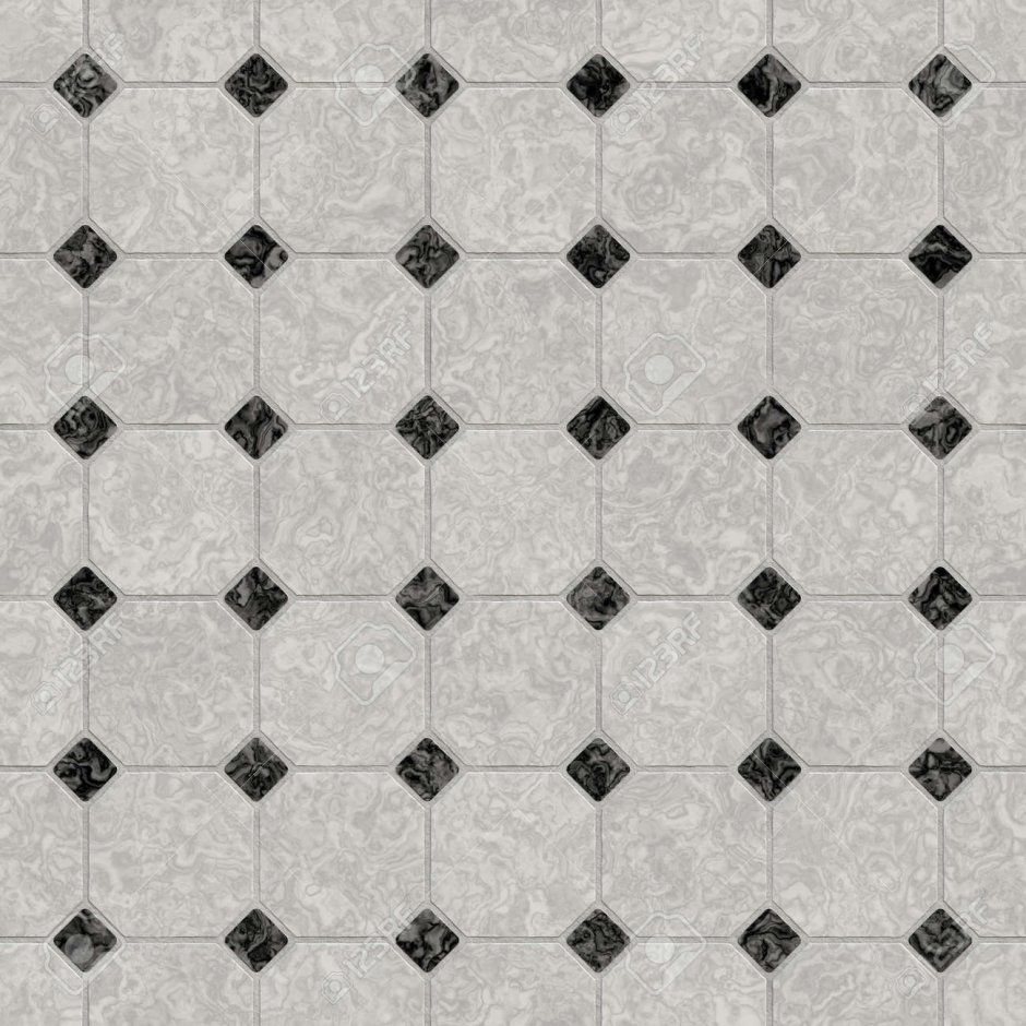 Линолеум черно белый ромб