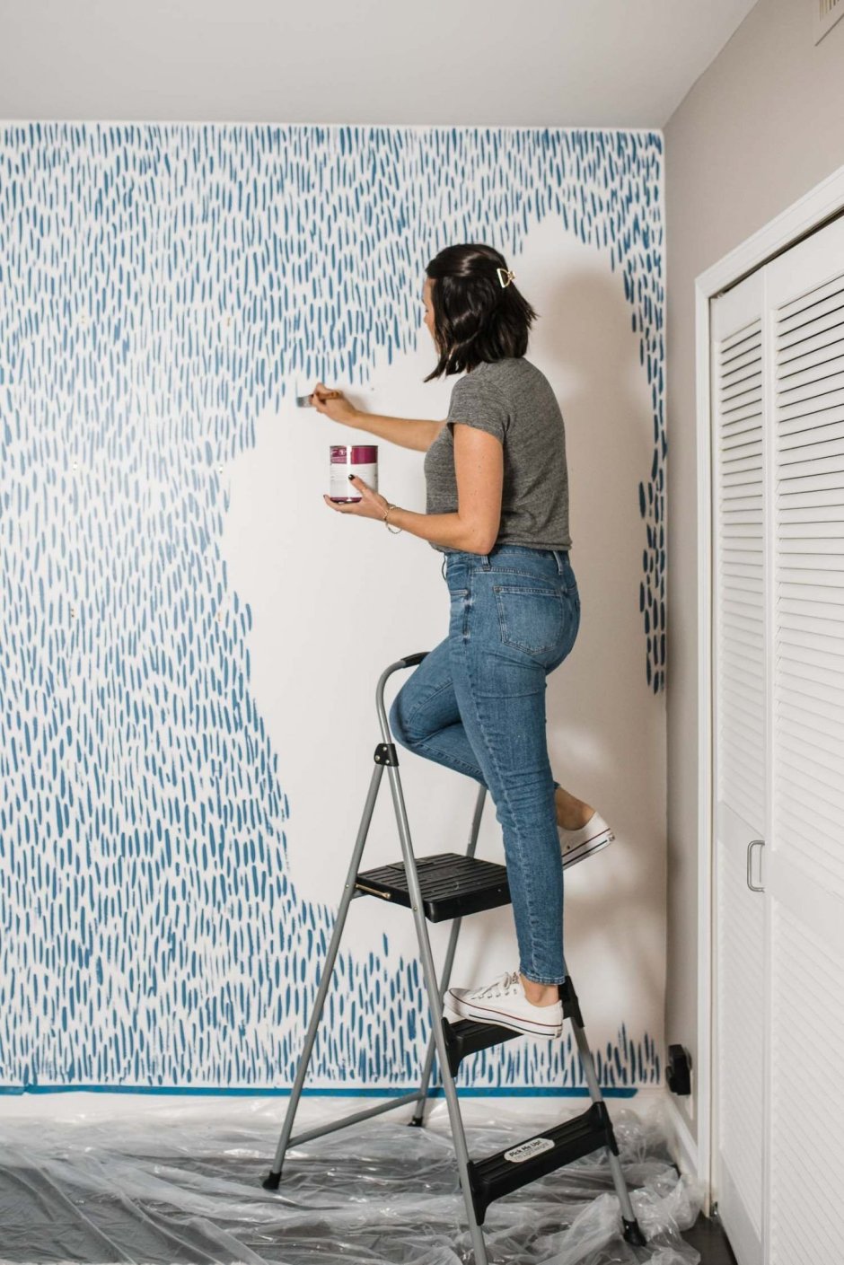 Стильная покраска стен