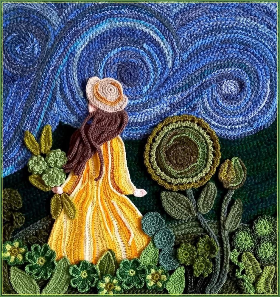 Вязаное панно