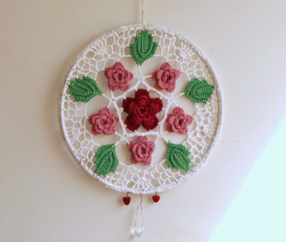 Вязаное панно домики