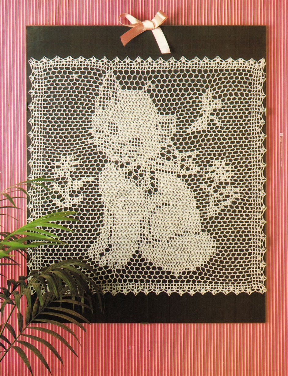 Панно вязаные цветы