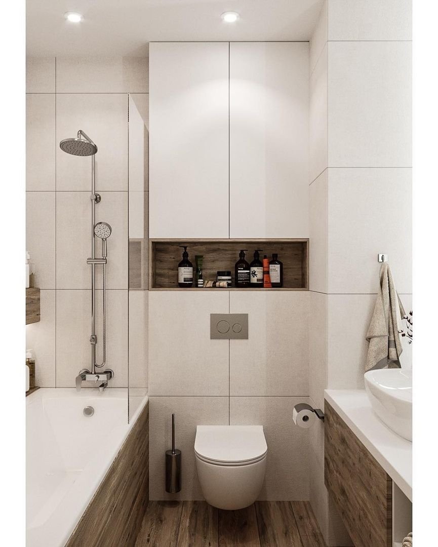 Туалет с инсталляцией в современном стиле