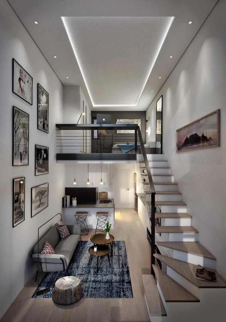 Двухуровневая студия в стиле лофт 20 м2