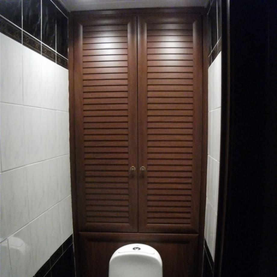 Шкаф из гипсокартона в туалете