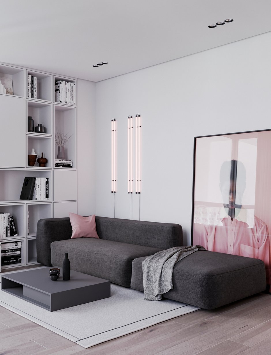 Кухня гостиная с диваном