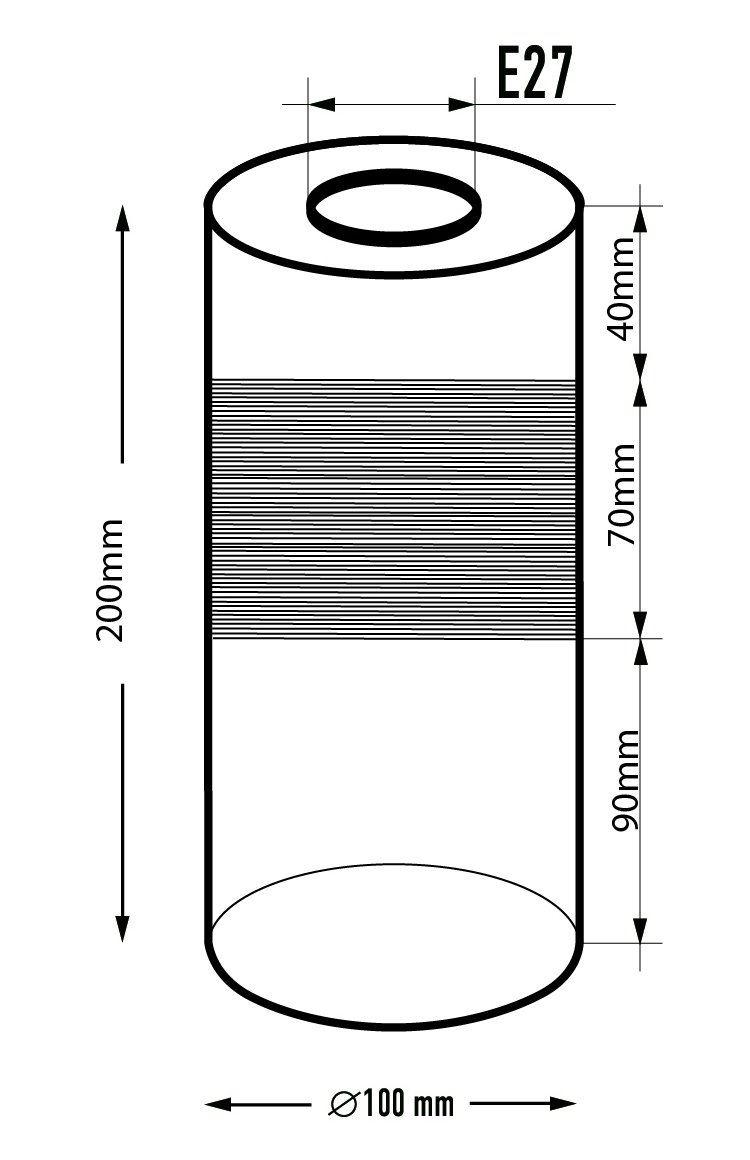Плафон цилиндр 10x10x20