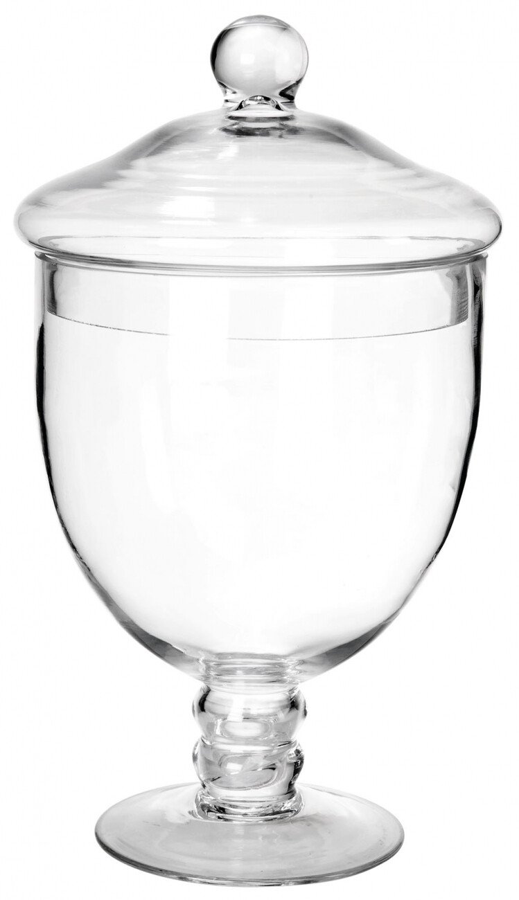 Ваза на ножке с крышкой стекло