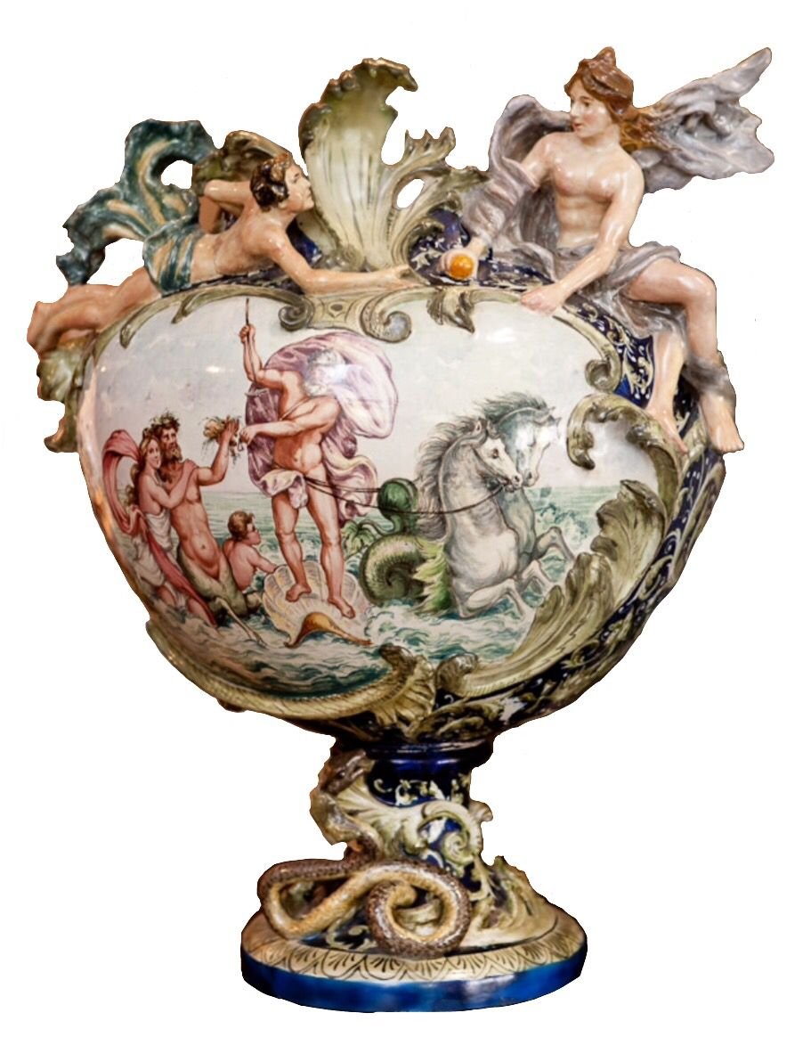 Majolica Monumental Vase