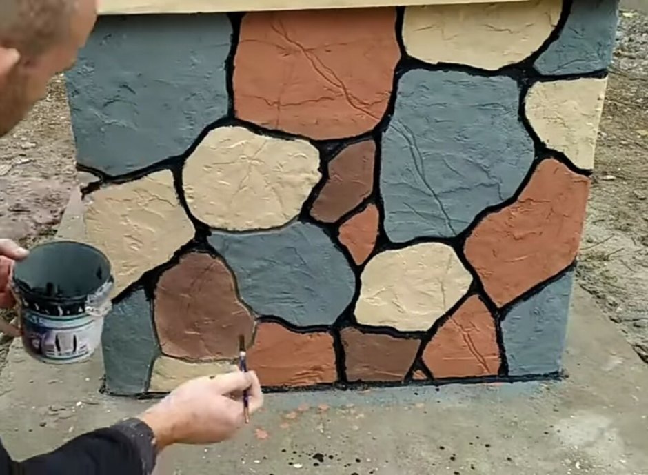Краска для бетона под камень