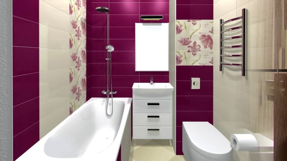 Ванная комната в двух цветах