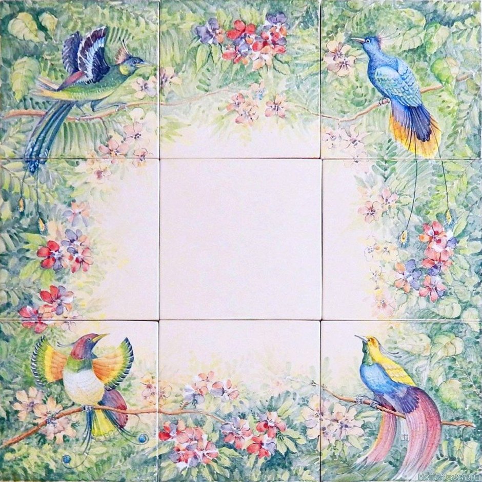 Керамическая плитка с птицами