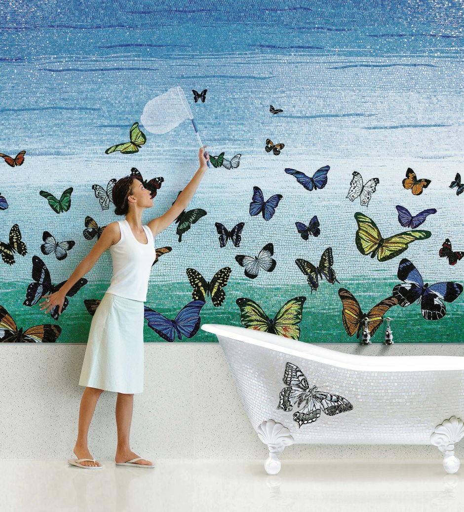Плитка с бабочками для ванной