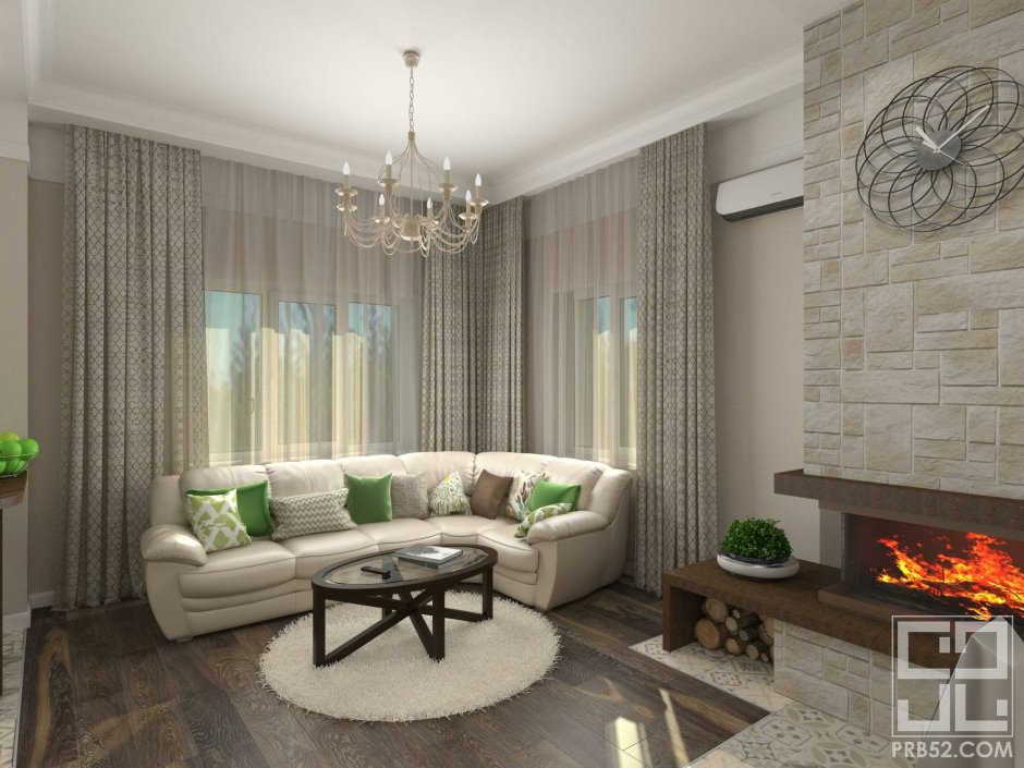 Интерьер гостиной в частном доме недорого