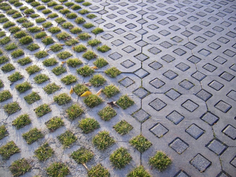 Тротуарная плитка с травой