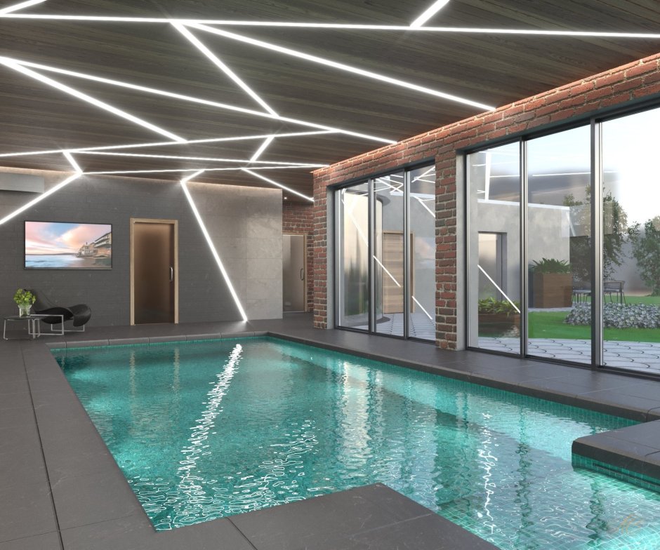 Отделка помещения бассейна