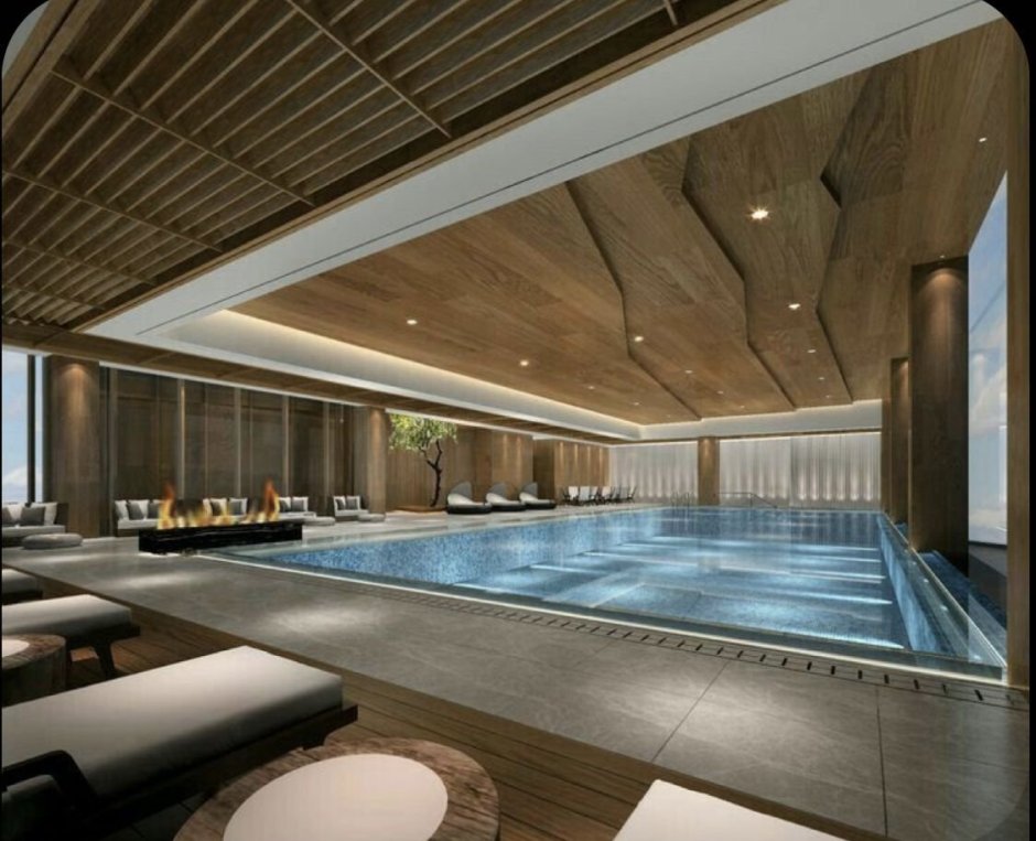 Красивый бассейн в доме