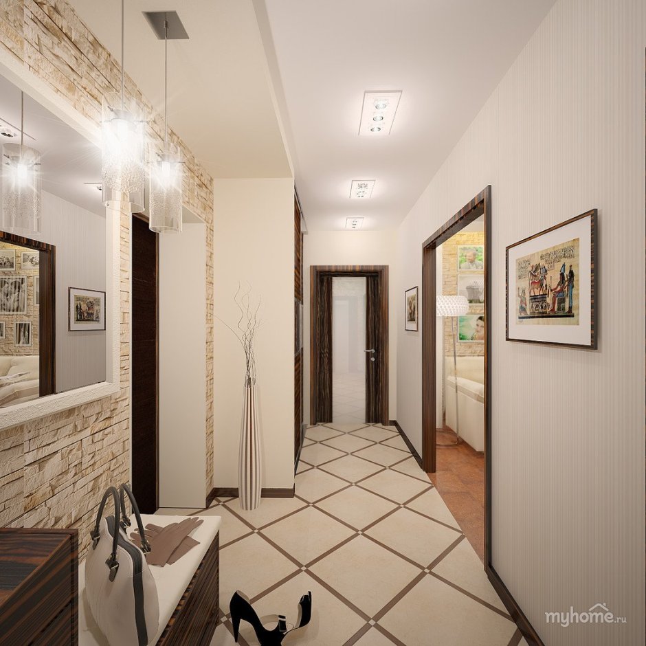 Двухкомнатная сталинка с длинным коридором