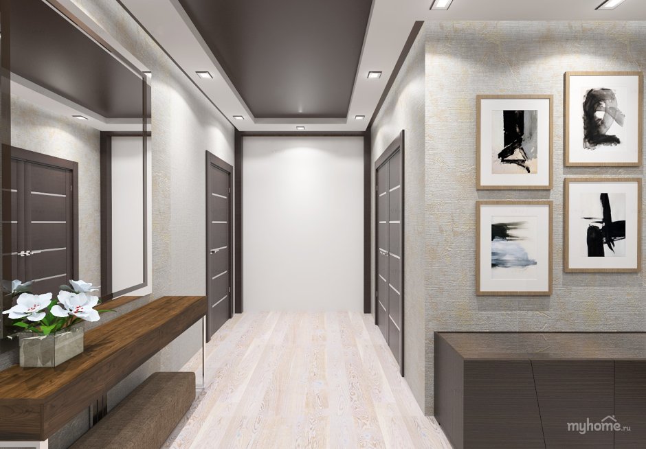 Прихожая в г образный коридор в квартире