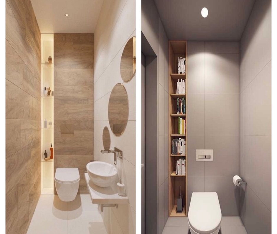 Туалет с инсталляцией в современном стиле