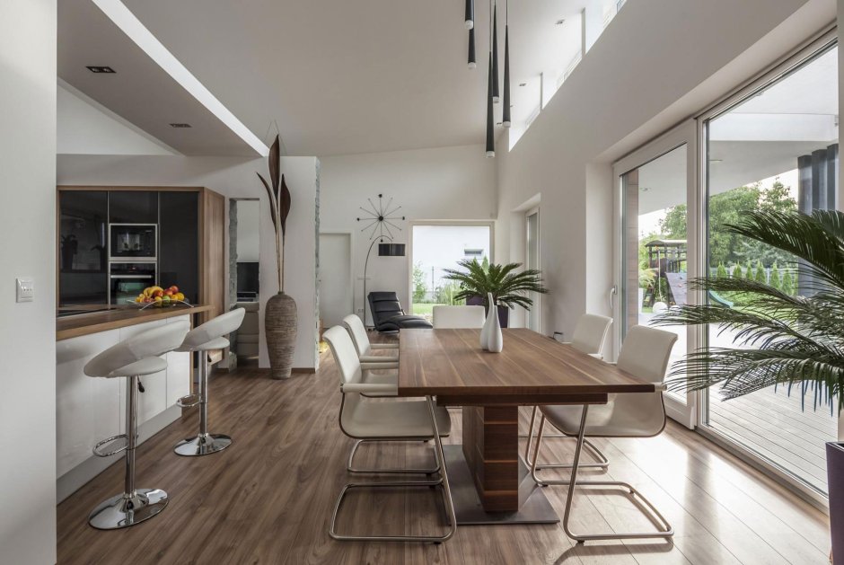 Интерьер стильный в одноэтажном доме