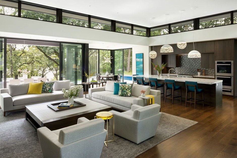 Современный интерьер одноэтажного дома