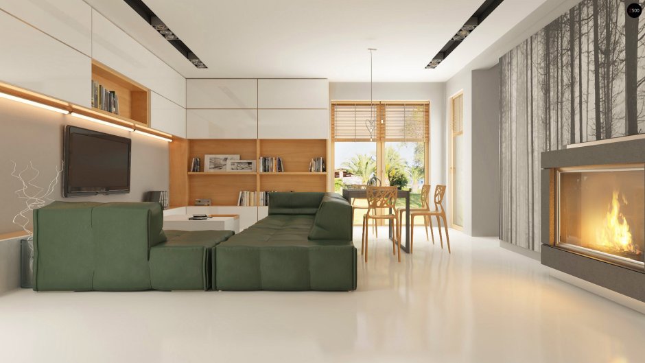 Интерьер одноэтажного дома в современном стиле