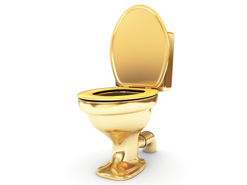 Золотой унитаз трон