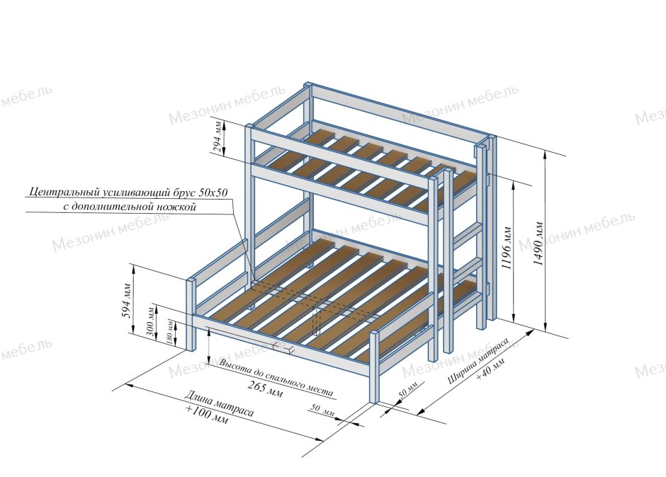 Самодельная двухъярусная кровать