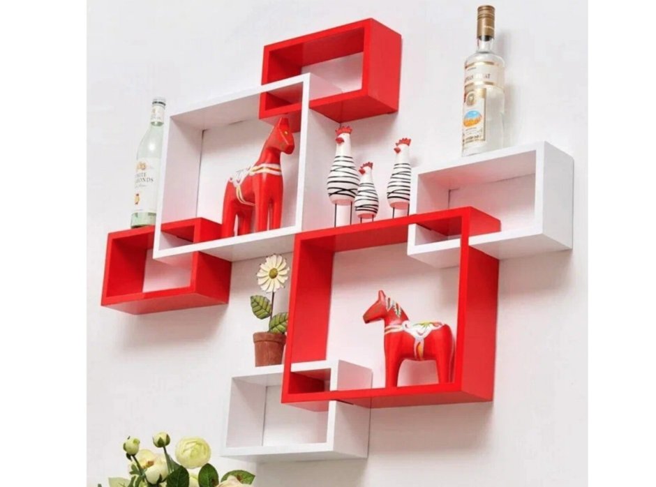 Деревянные квадратные полки