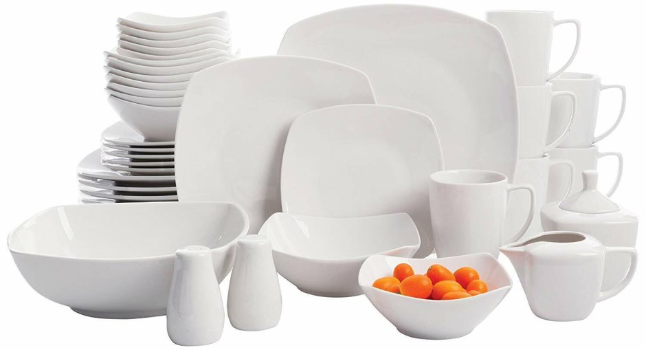 Gibson Home Zen Buffet Porcelain Dinnerware Set, service for 6 (30pcs), White