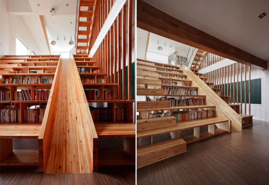 Дизайнерская лестница библиотечная