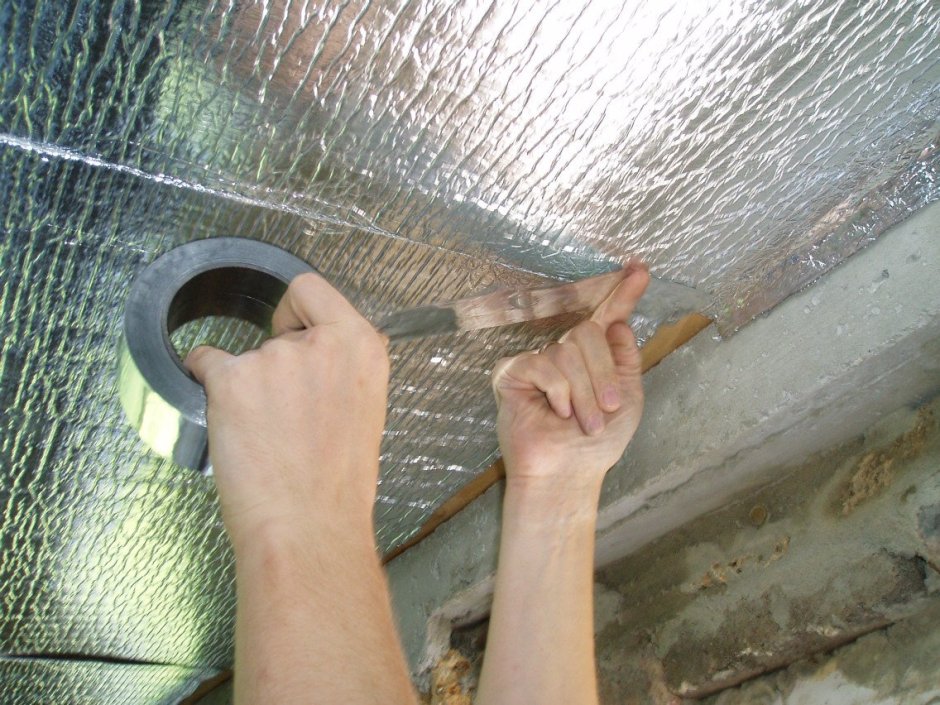 Пенофол фольгированный монтаж